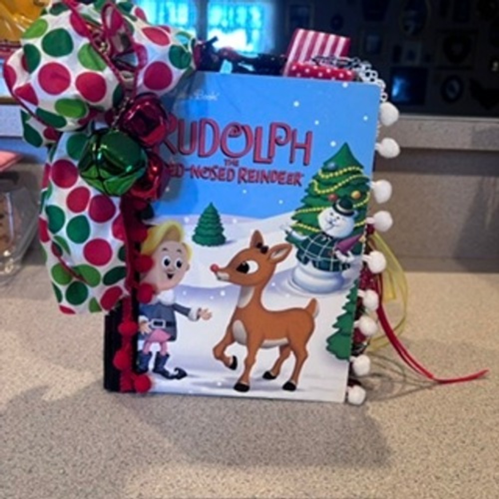 Handmade Rudolph Little Golden Book Junk Journal Craftcore